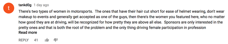 Illustration for article titled The Comments On This Video About A Lack Of 'Car Girls' Are Why There's A Lack Of Car Girls